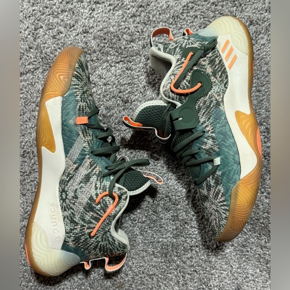 Adidas Harden Stepback 3 US Size 9 Green Oxide Beam Orange Off White GZ7240 - Picture 5 of 8